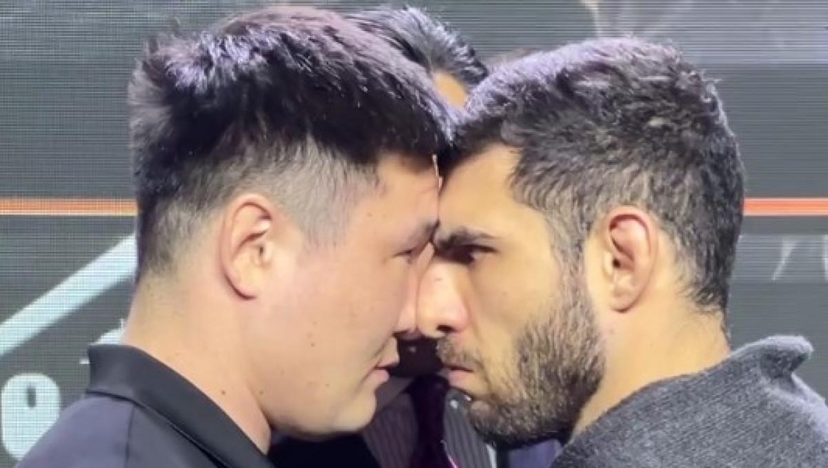 The Kazakh Terminator engaged in a lengthy stare-down with a controversial celebrity.